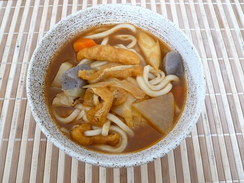 残った豚汁でカレーうどん